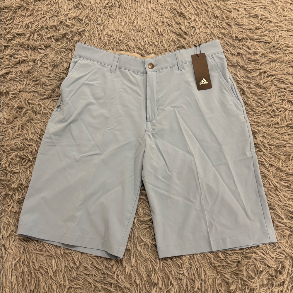 NEW Adidas Mens Woven Golf Shorts 10" Inseam Stretch Size 34 Ash Blue ADVS19R722